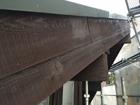 笠間市　M様邸　木製外壁・軒・破風塗装（上塗り）