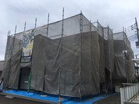 常陸太田市　Ｕ様邸　屋根・外壁塗装（架設足場組立）