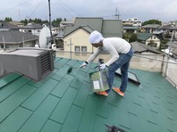 ひたちなか市　Ｆ様邸　屋根塗装（上塗り）