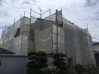 東海村　Ｉ様邸　屋根・外壁塗装（架設足場組立）