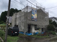 那珂町　Ｅ様邸　外壁塗装（架設足場組立）